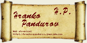Hranko Pandurov vizit kartica